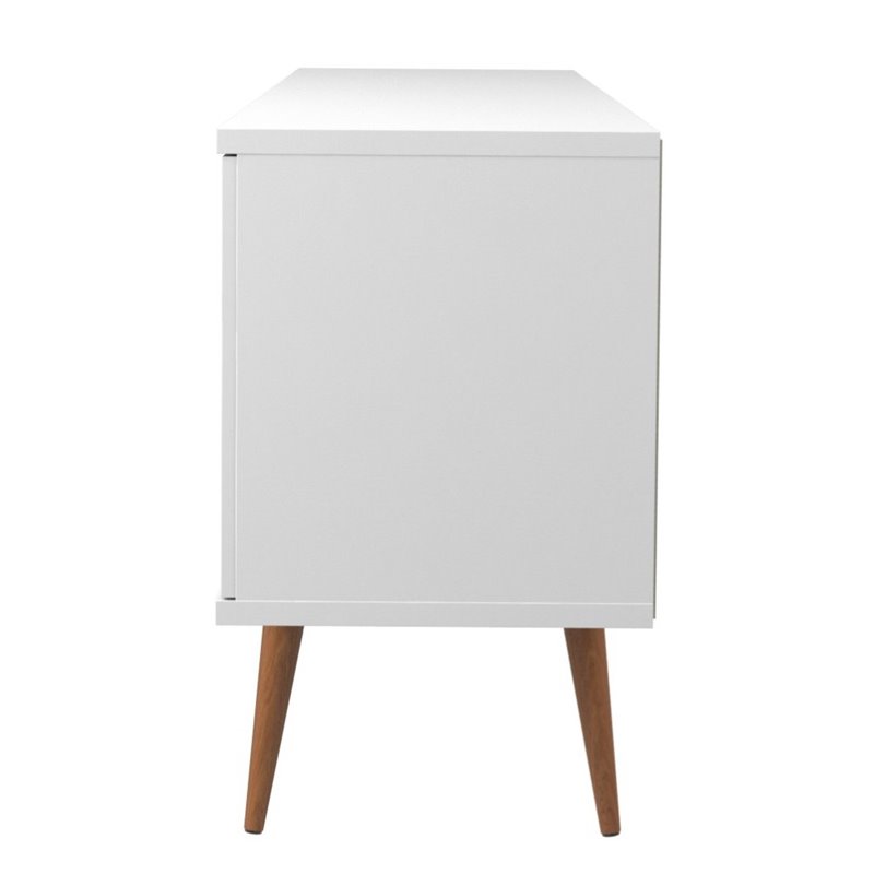 Utopia Wood Wine Rack Sideboard in White Gloss & Maple Cream