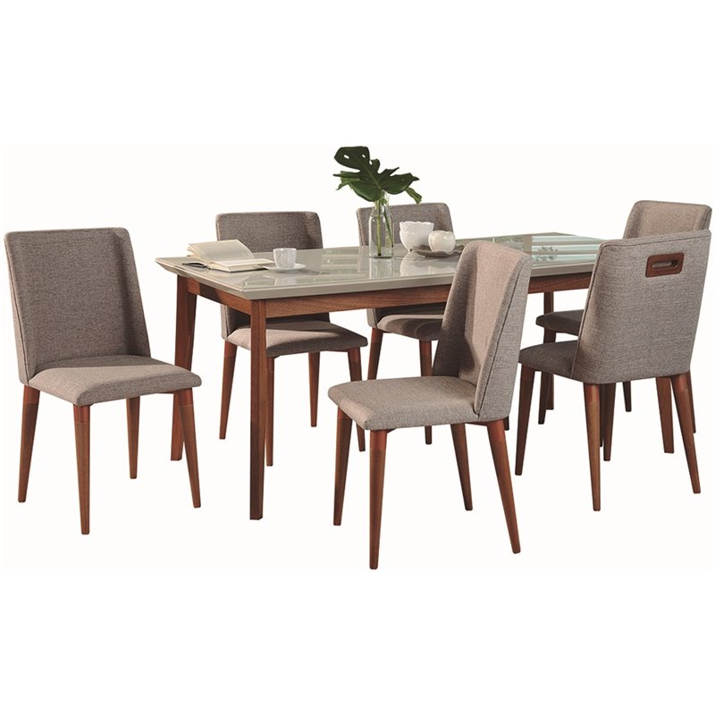 Manhattan Comfort Lillian And Tampa 7 Piece Dining Set In Off White Manhattan Comfort Lillian And Tampa 7 Piece Dining Set In Off White