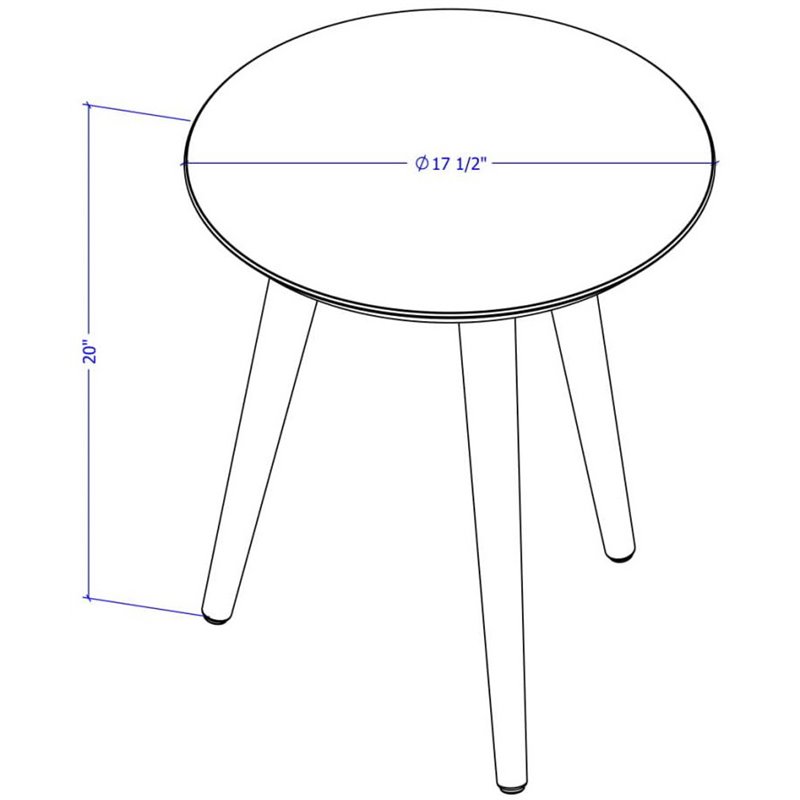 Manhattan Comfort Moore Round End Table In Off White