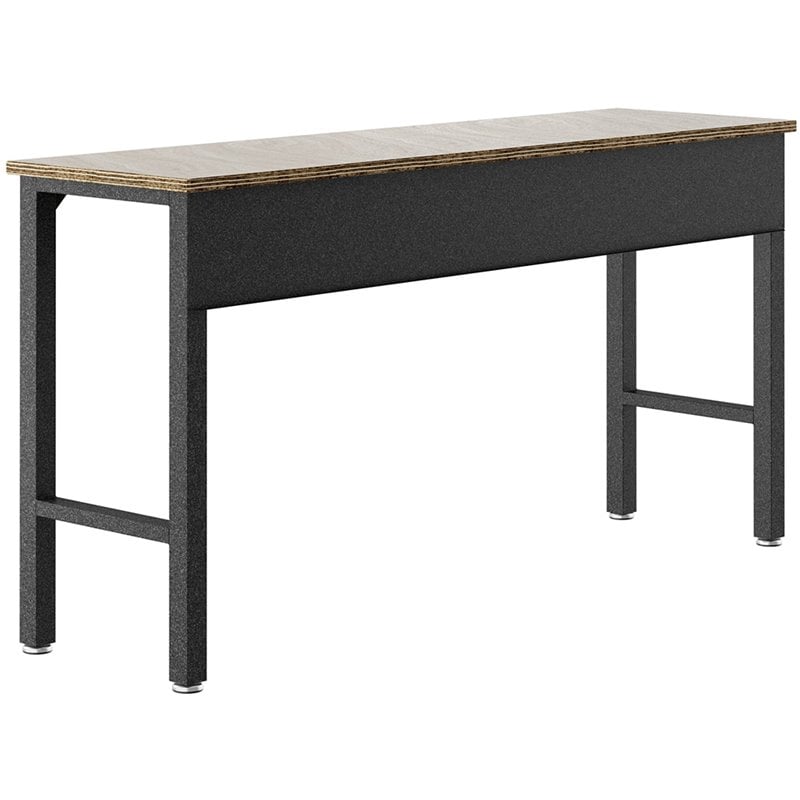 Manhattan Comfort Fortress Wood & Metal Garage Work Table in Gray