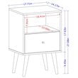 Manhattan Comfort Liberty 1-Drawer Wood Nightstand in White & 3D Prints