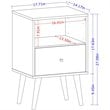 Manhattan Comfort Liberty 1-Drawer Solid Wood Nightstand in Yellow/Rustic Brown