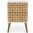 Manhattan Comfort Liberty 2-Drawer Wood Nightstand in White & 3D Prints