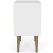 Manhattan Comfort Liberty 2-Drawer Wood Nightstand in White & 3D Prints