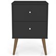 Manhattan Comfort Liberty 2-Drawer Wood Nightstand 2.0 in Black