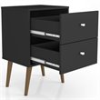Manhattan Comfort Liberty 2-Drawer Wood Nightstand 2.0 in Black