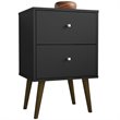 Manhattan Comfort Liberty 2-Drawer Wood Nightstand 2.0 in Black