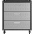 Manhattan Comfort Fortress 3-Drawer Metal Mobile Garage Cabinet in Gray