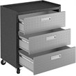 Manhattan Comfort Fortress 3-Drawer Metal Mobile Garage Cabinet in Gray