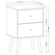 Manhattan Comfort Liberty 2-Drawer Wood Nightstand 2.0 in Aqua/Rustic Brown