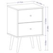 Manhattan Comfort Liberty 2-Drawer Wood Nightstand 2.0 in Yellow/Rustic Brown