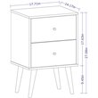 Manhattan Comfort Liberty 2-Drawer Wood Nightstand in Rustic Brown & 3D Prints