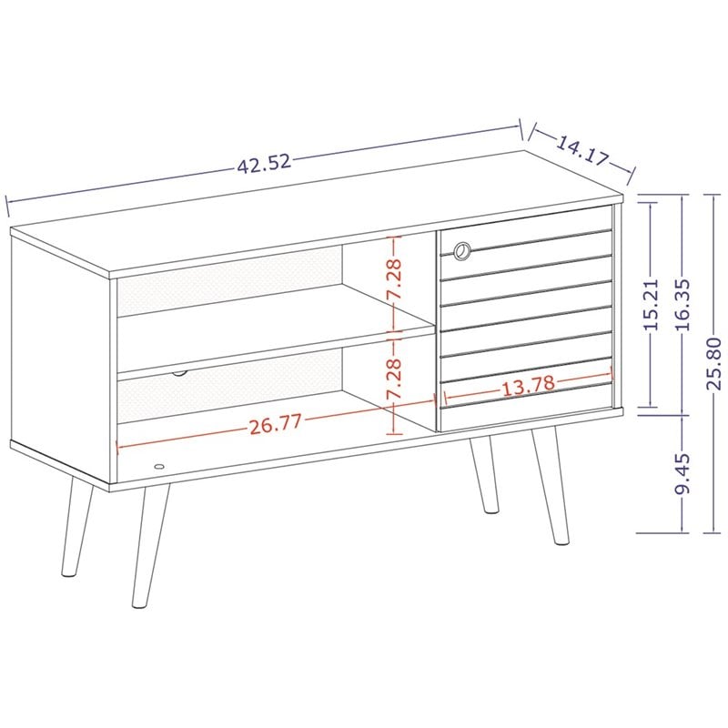 Manhattan Comfort Liberty Wood TV Stand for TVs up to 46