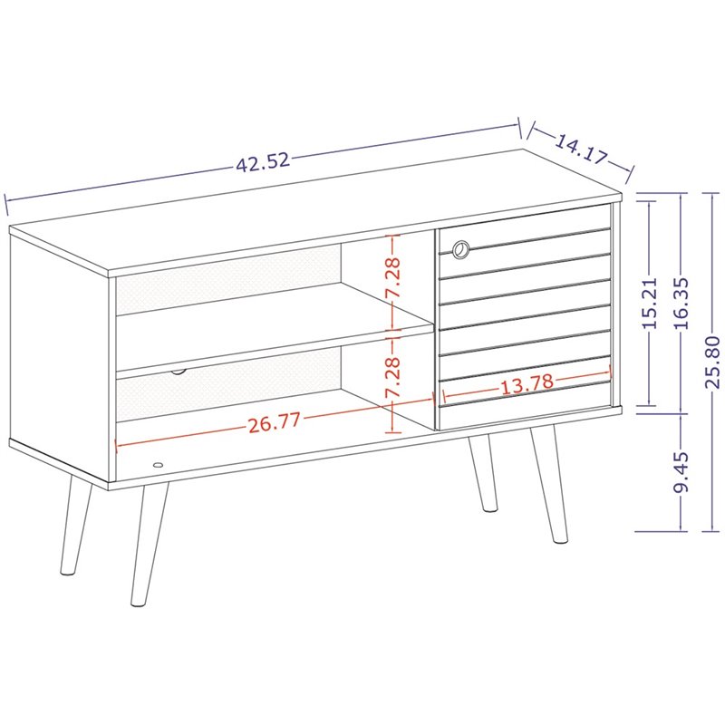 Manhattan Comfort Liberty Wood TV Stand for TVs up to 46
