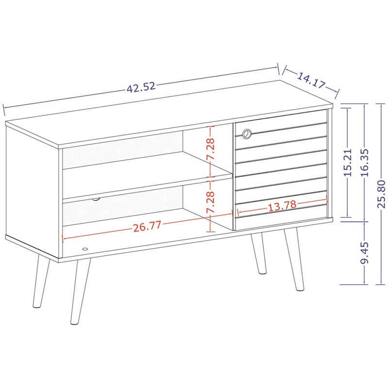 Manhattan Comfort Liberty Wood TV Stand for TVs up to 46