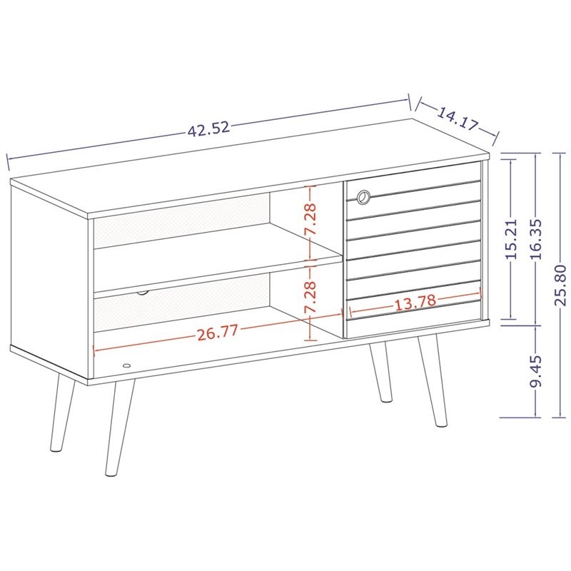 Manhattan Comfort Liberty Wood TV Stand for TVs up to 46
