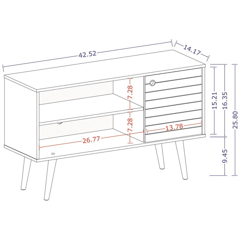 Manhattan Comfort Liberty Wood TV Stand for TVs up to 46