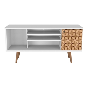 Manhattan Comfort Liberty Solid Wood TV Stand for TVs up to 50&quot in White