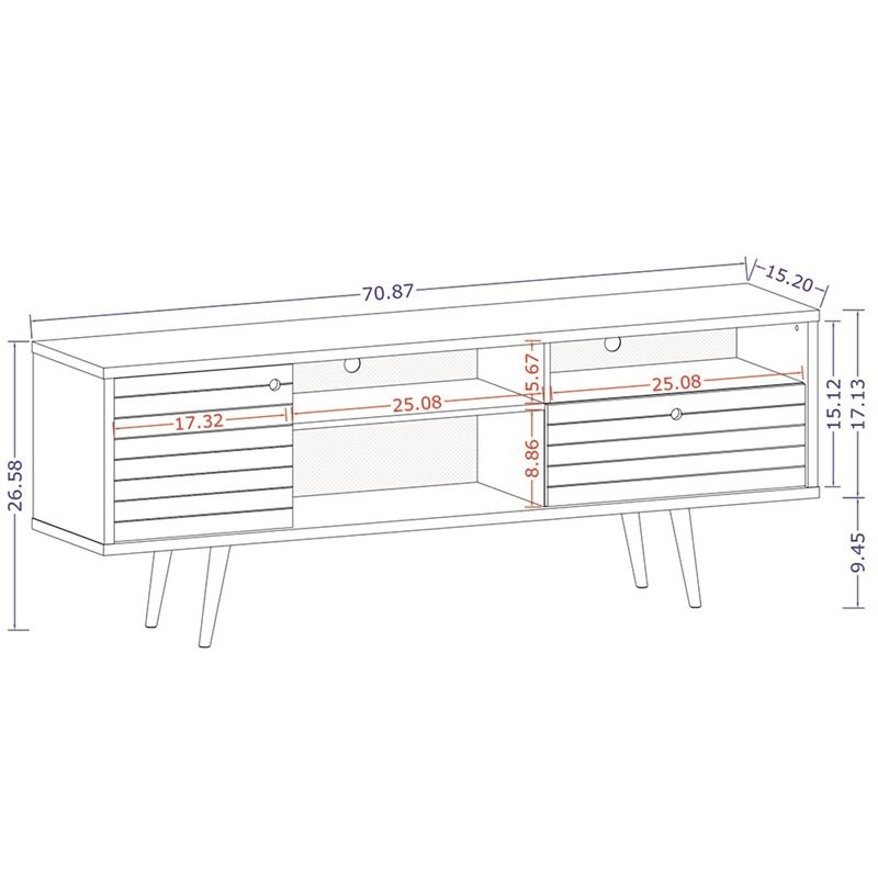 Manhattan Comfort Liberty Solid Wood TV Stand for TVs up to 65