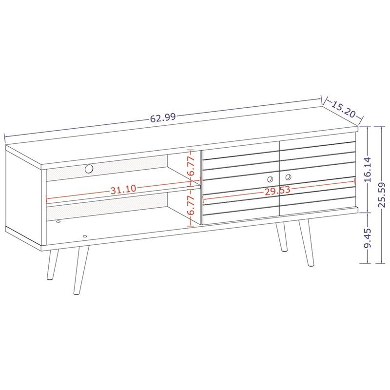 Manhattan Comfort Liberty Solid Wood TV Stand for TVs up to 60