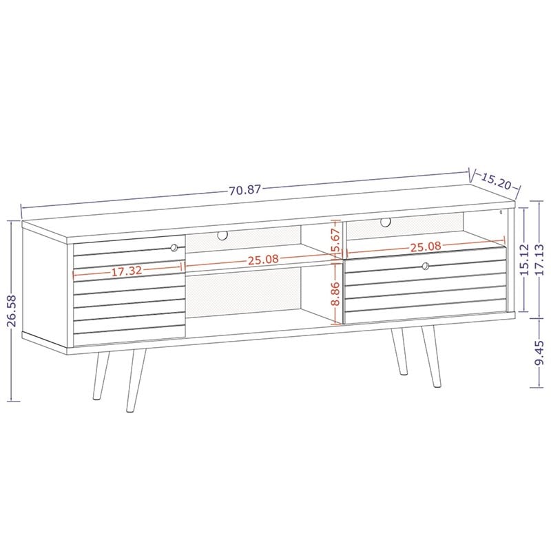 Manhattan Comfort Liberty Solid Wood TV Stand for TVs up to 65
