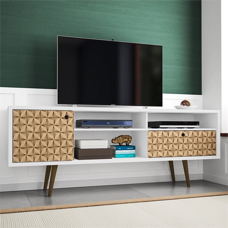 Manhattan Comfort Liberty Wood TV Stand for TVs up to 65