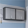 Manhattan Comfort Fortress Metal Floating Garage Cabinets in Gray (Set of 2)