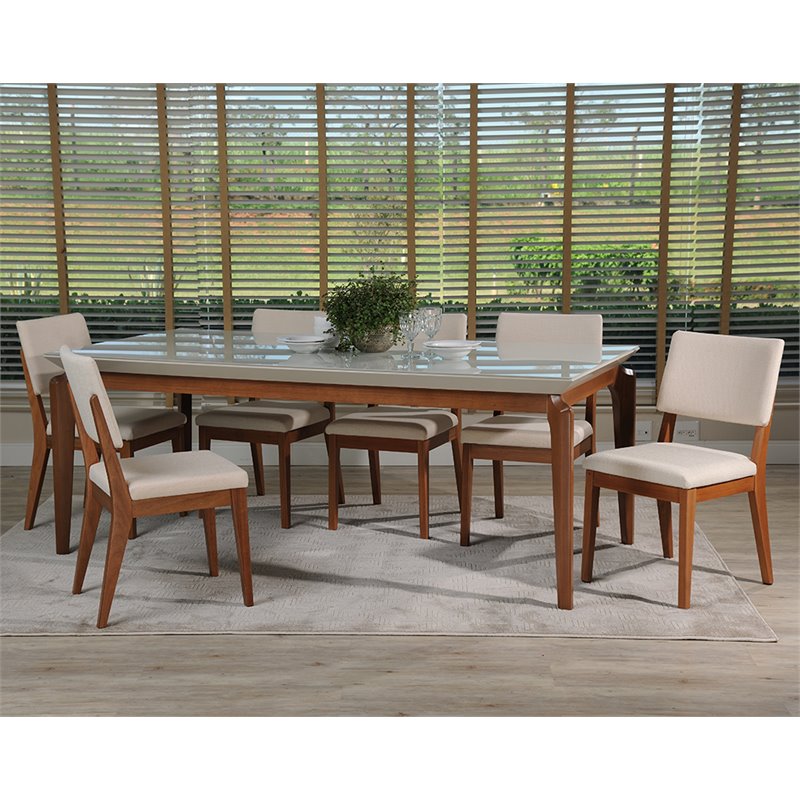 Manhattan Comfort Payson And Dover 7 Piece Dining Set In Off White Manhattan Comfort Payson And Dover 7 Piece Dining Set In Off White