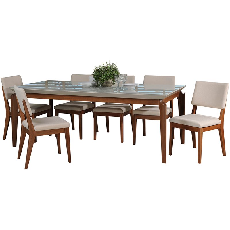 Manhattan Comfort Payson And Dover 7 Piece Dining Set In Off White Manhattan Comfort Payson And Dover 7 Piece Dining Set In Off White