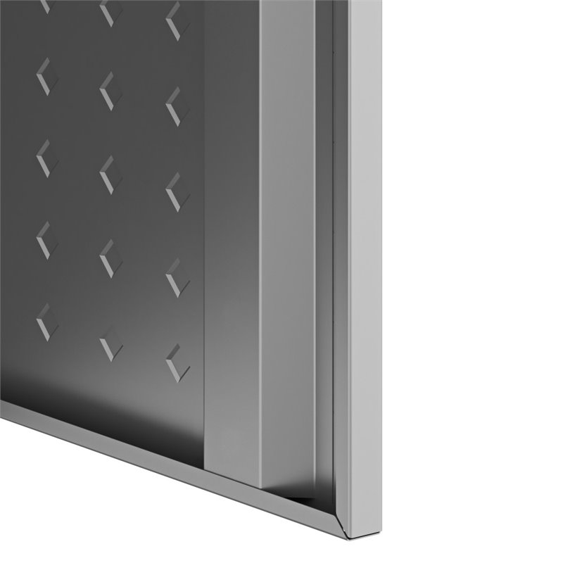 Manhattan Comfort Fortress 3-Piece Metal Garage Cabinet & Worktable Set in Gray