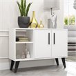 Manhattan Comfort Amsterdam 4-Shelf Engineered Wood Sideboard in White