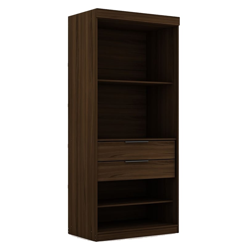 Manhattan Comfort Mulberry Wood Open Sectional Closet in Brown