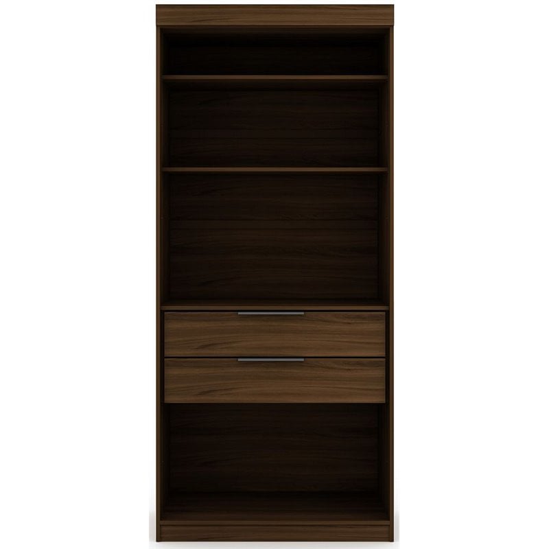 Manhattan Comfort Mulberry Wood Open Sectional Closet in Brown