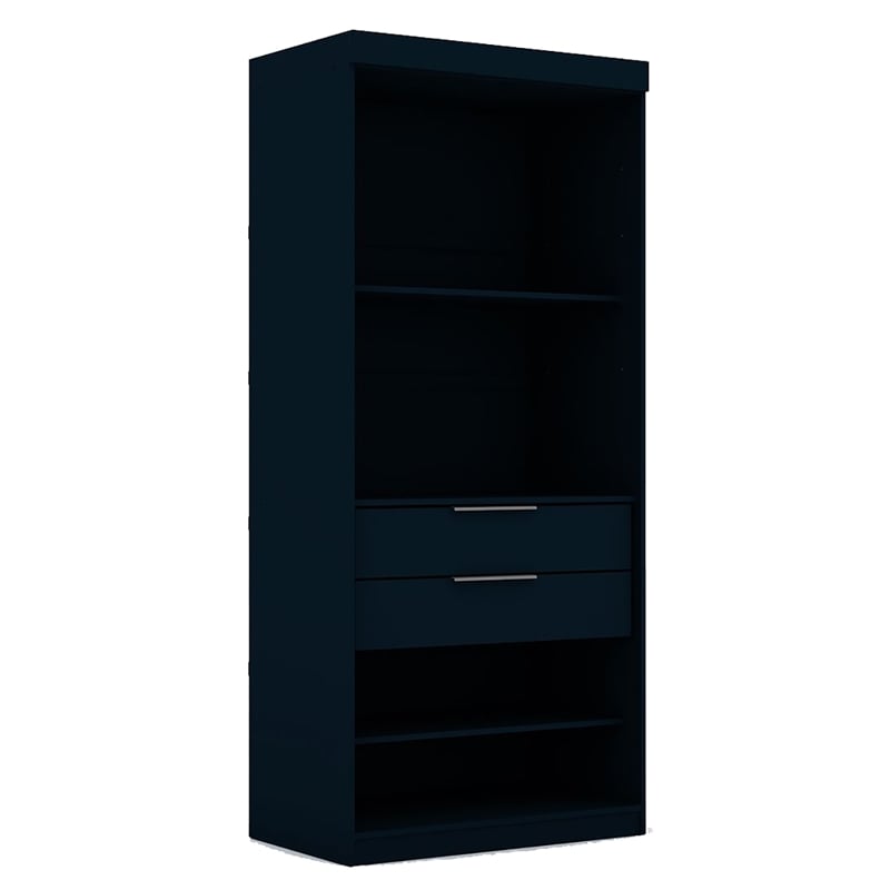 Manhattan Comfort Mulberry Wood Open Sectional Closet in Midnight Blue