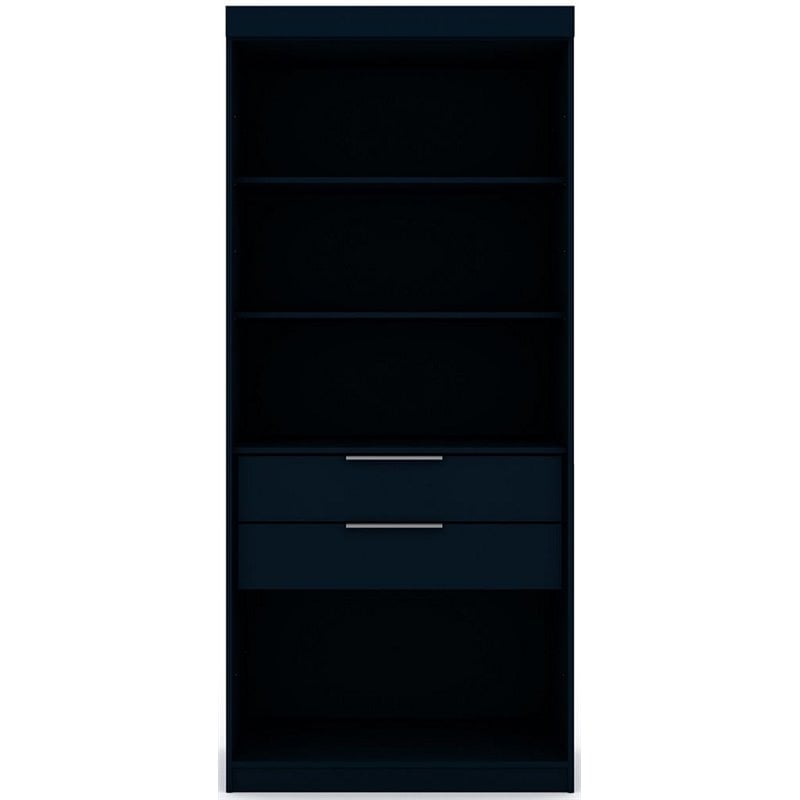 Manhattan Comfort Mulberry Wood Open Sectional Closet in Midnight Blue