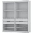Manhattan Comfort Mulberry 2-Piece Wood Open Sectional Closet Set in White