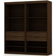 Manhattan Comfort Mulberry 2-Piece Wood Open Sectional Closet Set in Brown