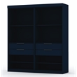 Manhattan Comfort Mulberry 2-Piece Wood Open Sectional Closet Set in Blue