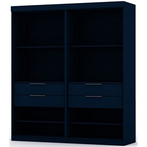 mulberry wood 2 pc. open sectional closet set in tatiana midnight blue