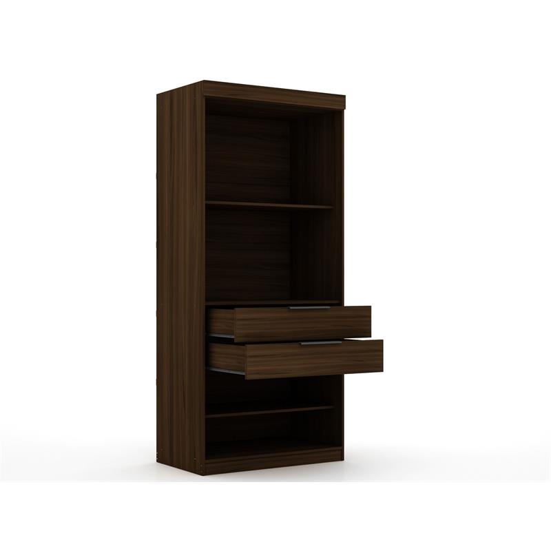 Manhattan Comfort Mulberry 2-Piece Wood Wardrobe Closet Set in Brown