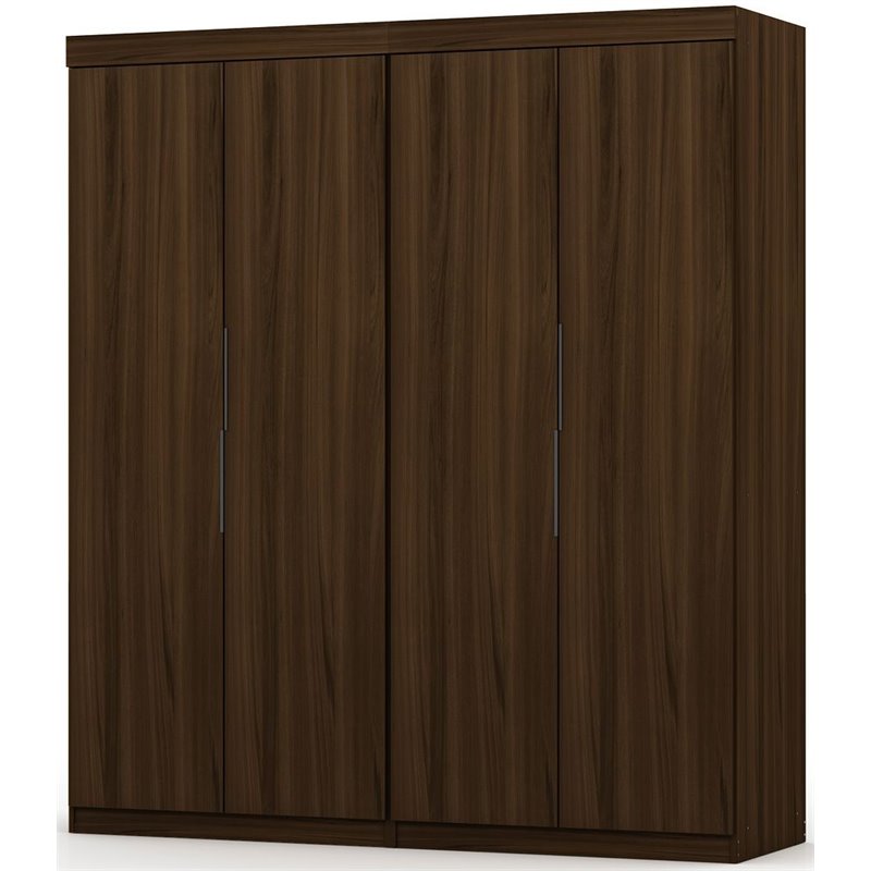 Manhattan Comfort Mulberry 2-Piece Wood Wardrobe Closet Set in Brown