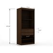 Manhattan Comfort Mulberry 3-Piece Wood Open Sectional Closet Set in Brown