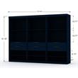 Manhattan Comfort Mulberry 3-Piece Wood Open Sectional Closet Set in Blue