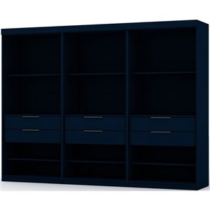 mulberry wood 3 pc. open sectional closet set in tatiana midnight blue