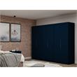 Manhattan Comfort Mulberry 3-Piece Wood Wardrobe Closet Set in Midnight Blue