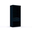 Manhattan Comfort Mulberry 3-Piece Wood Wardrobe Closet Set in Midnight Blue