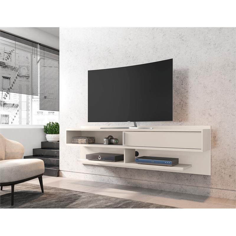 manhattan comfort astor 21&quoth wood floating entertainment center in off white