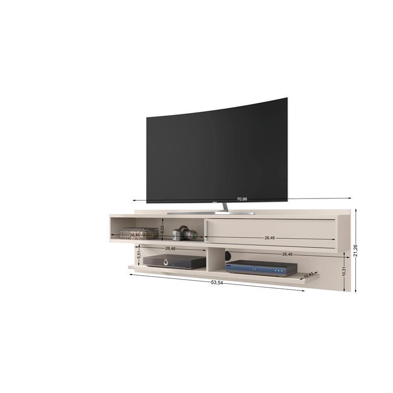 manhattan comfort astor 21&quoth wood floating entertainment center in off white