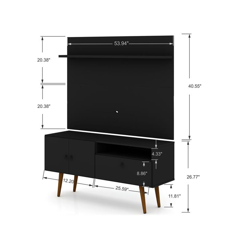 Manhattan Comfort Tribeca 2-Piece Solid Wood TV Stand for TVs up to 46