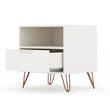 Manhattan Comfort Rockefeller 1-Drawer Engineered Wood Nightstand in White